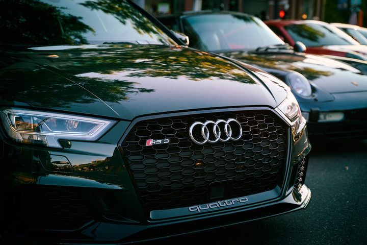 Audi grille close-up with quattro badge