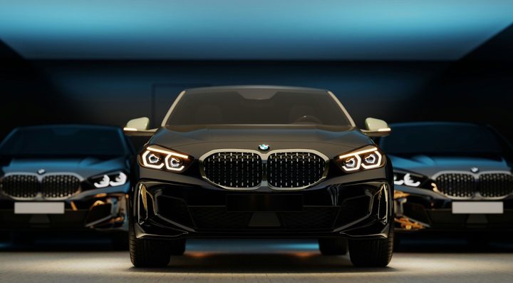 Black BMW executive saloon
